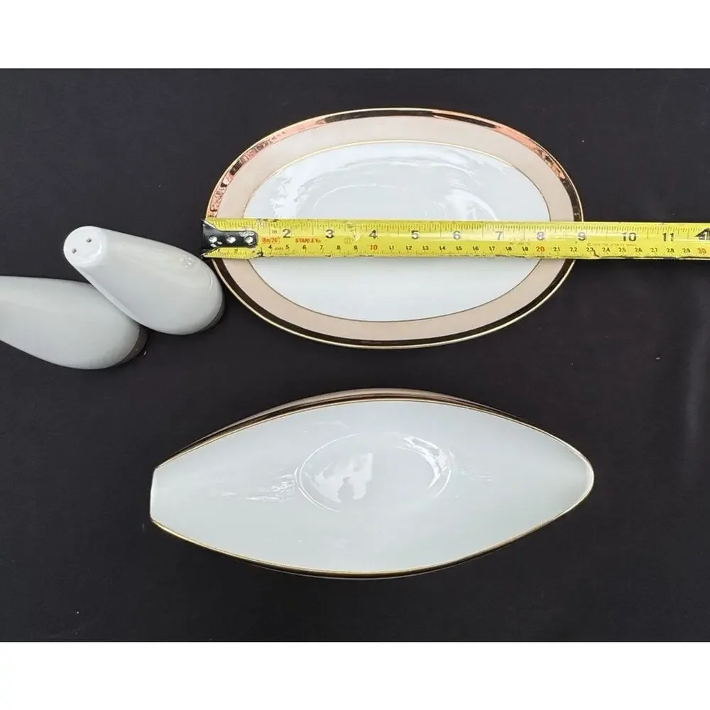 Vintage 1960’s Sango Trousseau China Gravy Boat & Salt Pepper Shakers EUC -A84